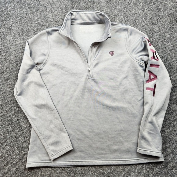 Ariat Tops - AriatTEK Pullover Womens Medium Gray 1/4 Zip Long Sleeve Equestrian Top